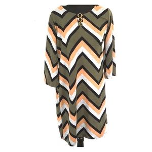 Tacera multicolor zigzag Midi dress